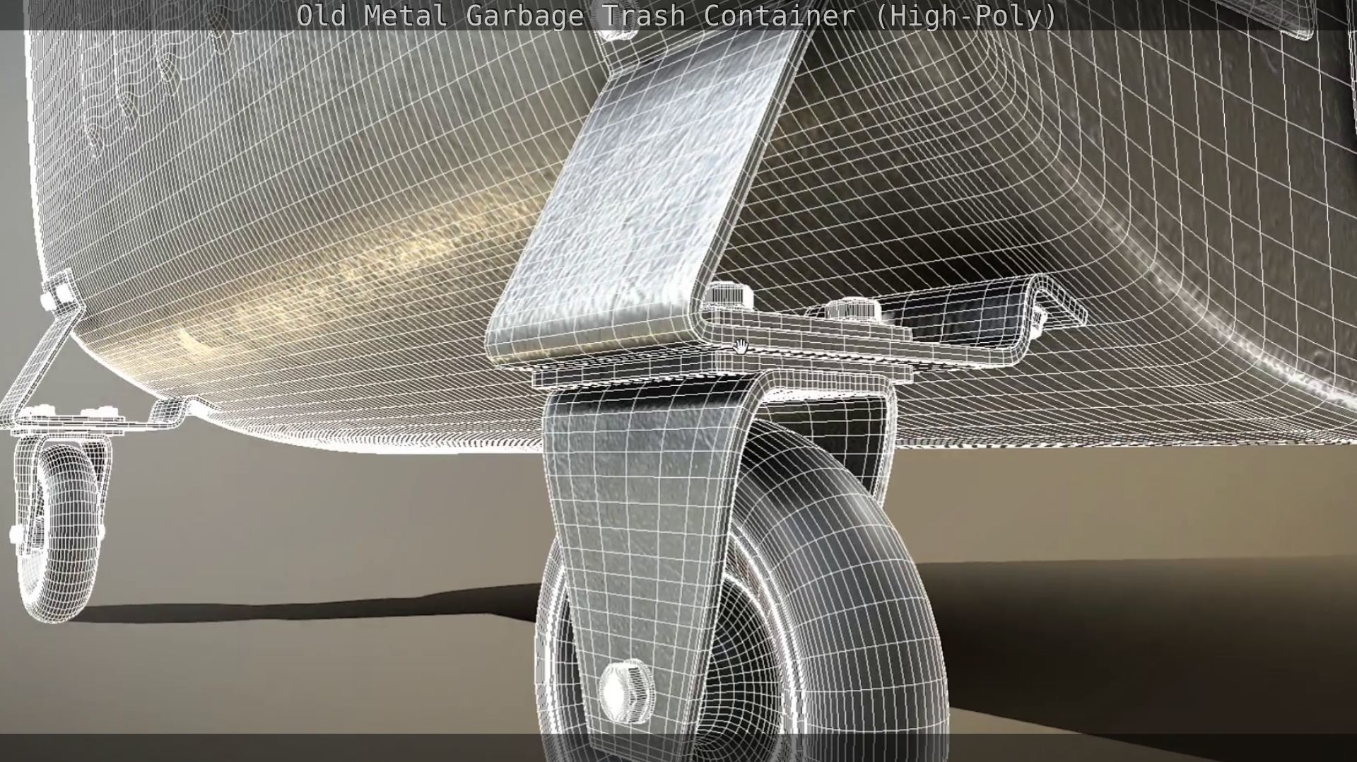 Old Metal Garbage Trash Container High-Poly 3D model_75