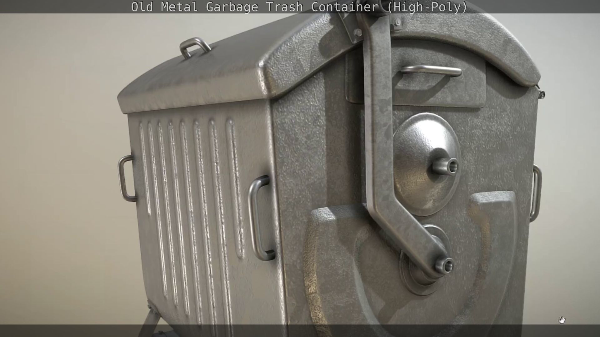 Old Metal Garbage Trash Container High-Poly 3D model_49