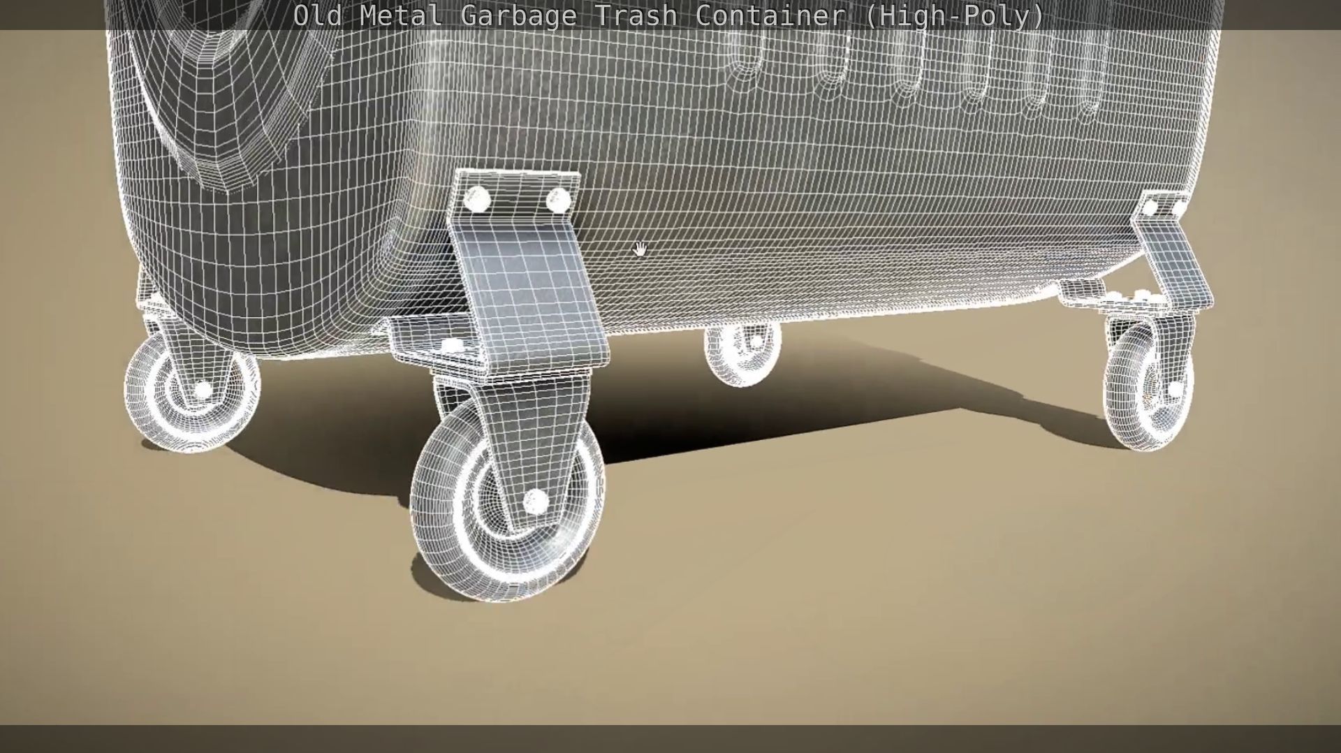 Old Metal Garbage Trash Container High-Poly 3D model_96