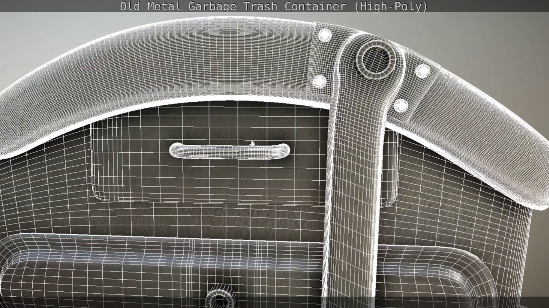 Old Metal Garbage Trash Container High-Poly 3D model_65