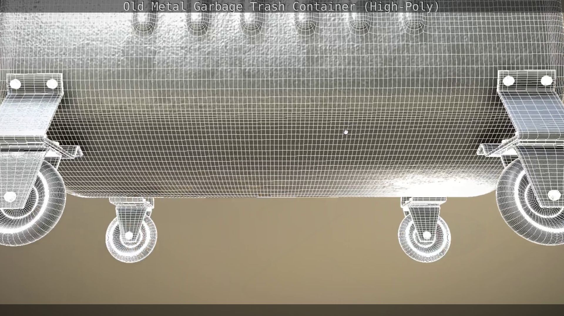 Old Metal Garbage Trash Container High-Poly 3D model_93