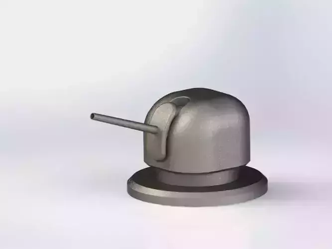 Turret cup with handle 3D print model