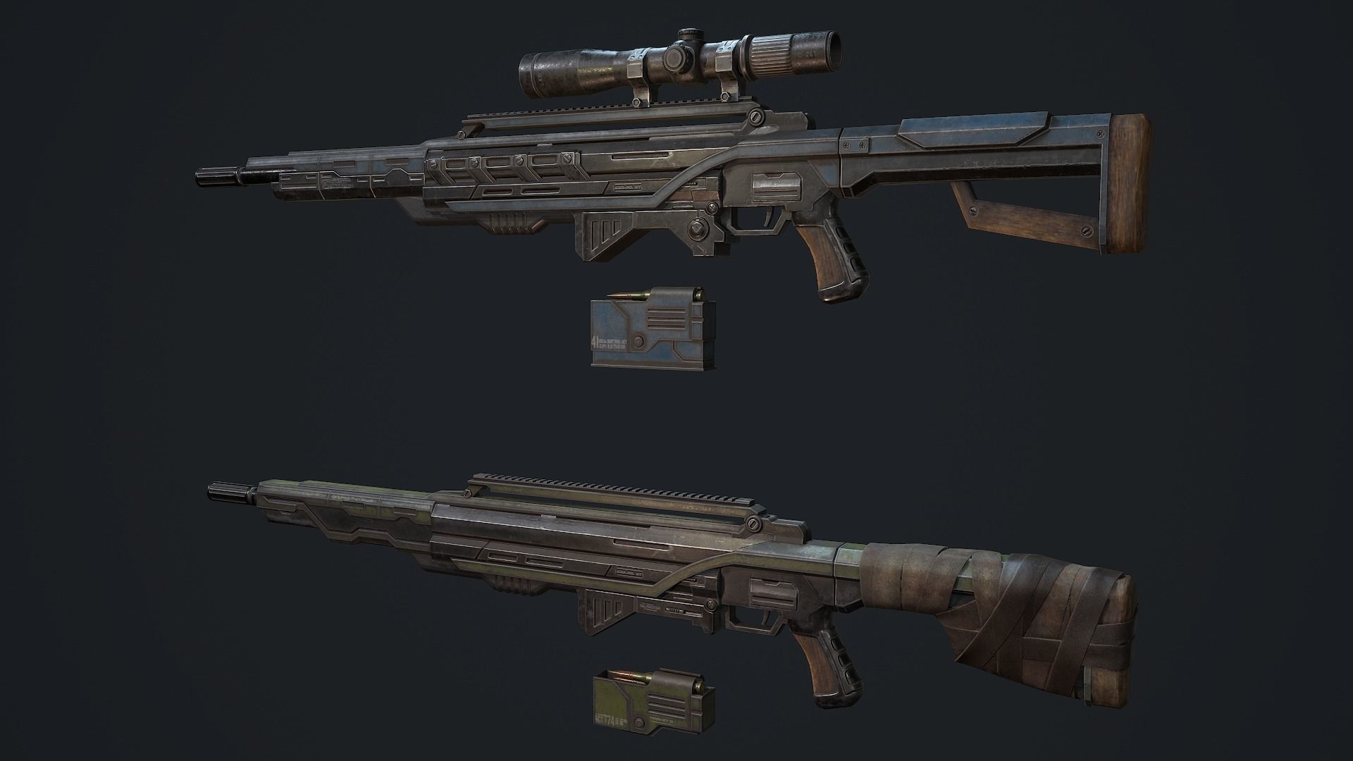 Whisp rifle Low-poly 3D model_1