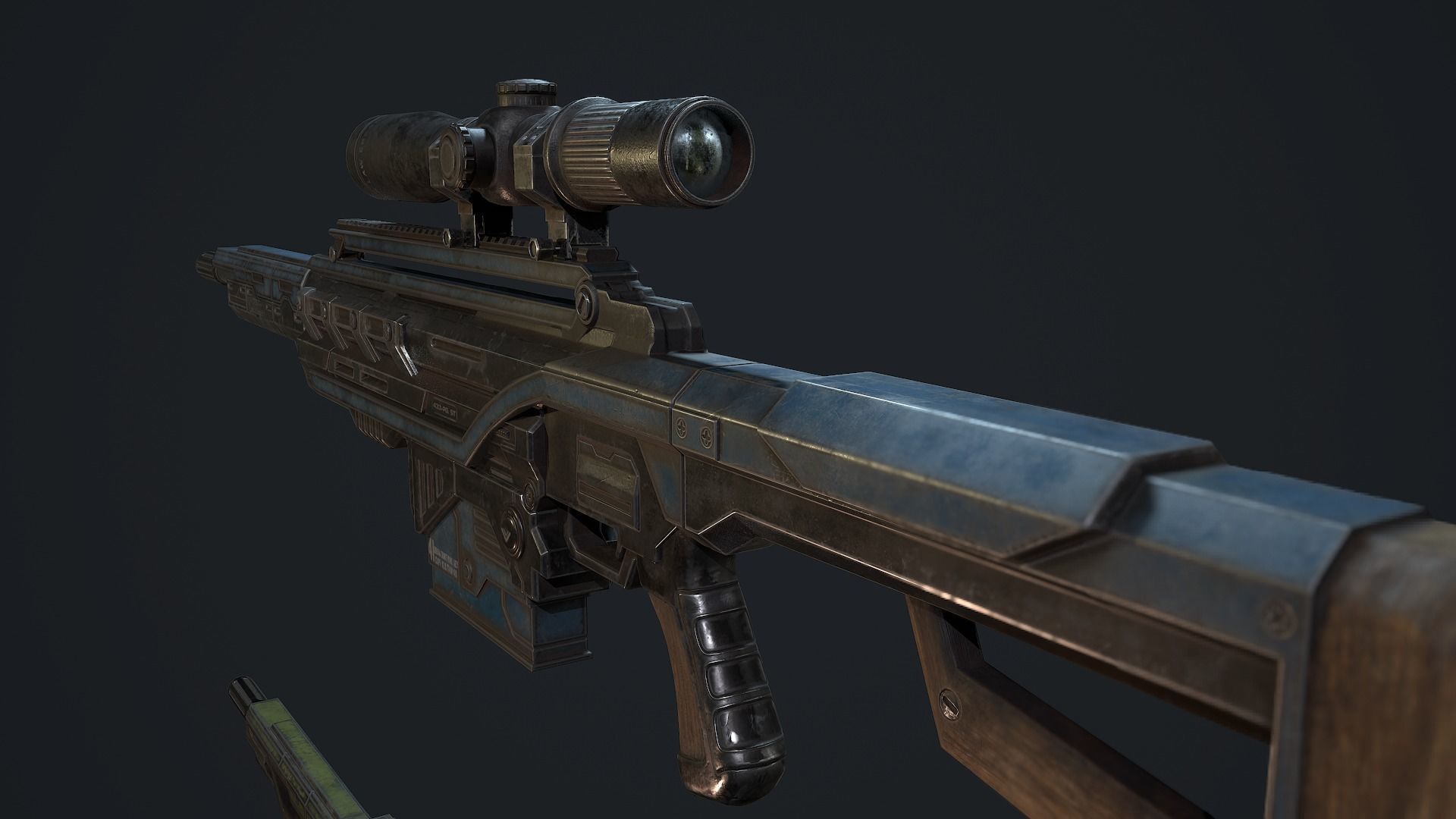 Whisp rifle Low-poly 3D model_7