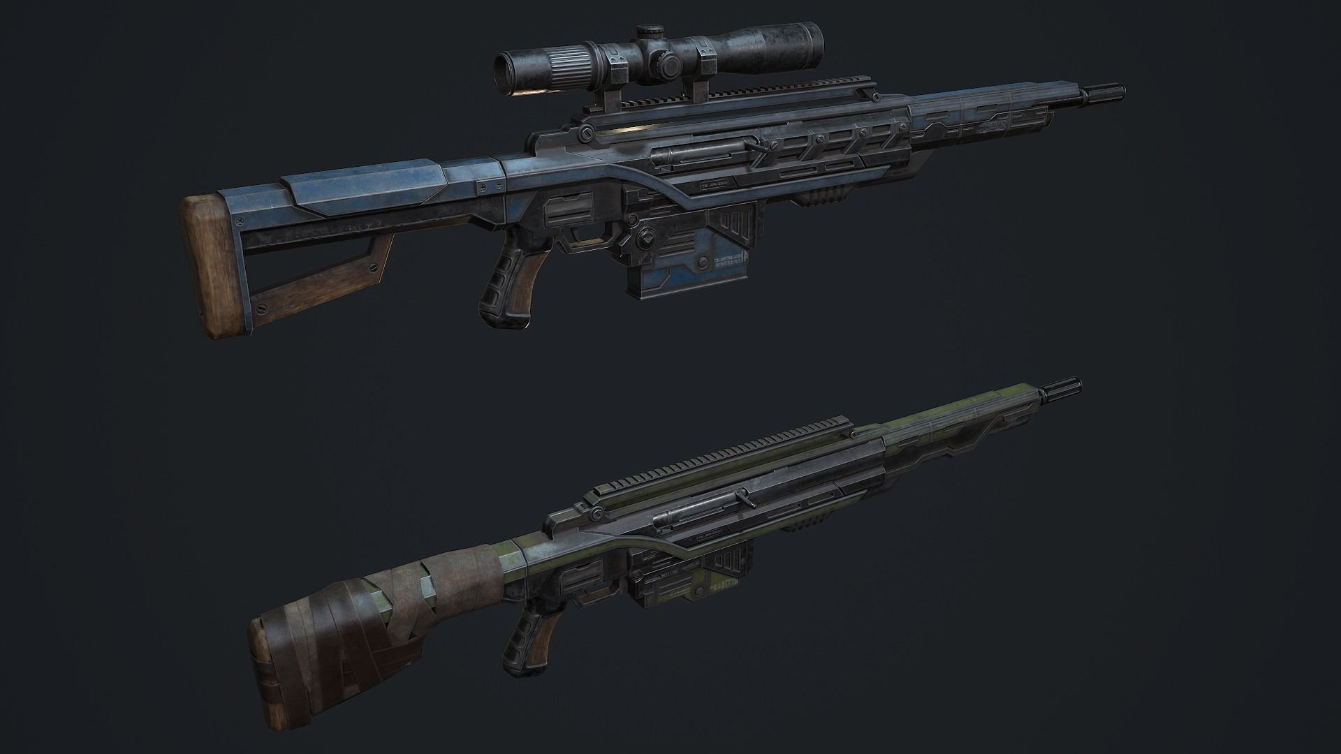 Whisp rifle Low-poly 3D model_8