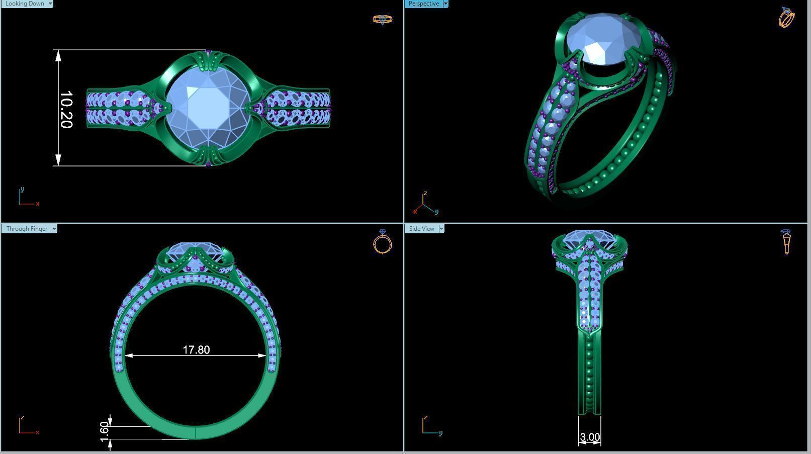 Ring R 0098 3D print model_12