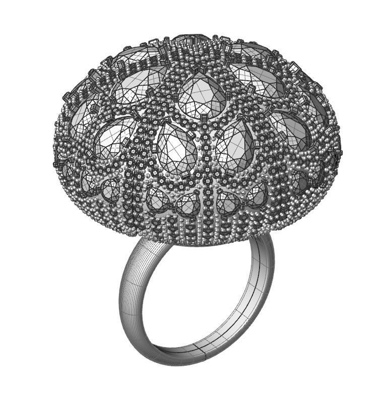 Opening Flower Ring 3D print model_3