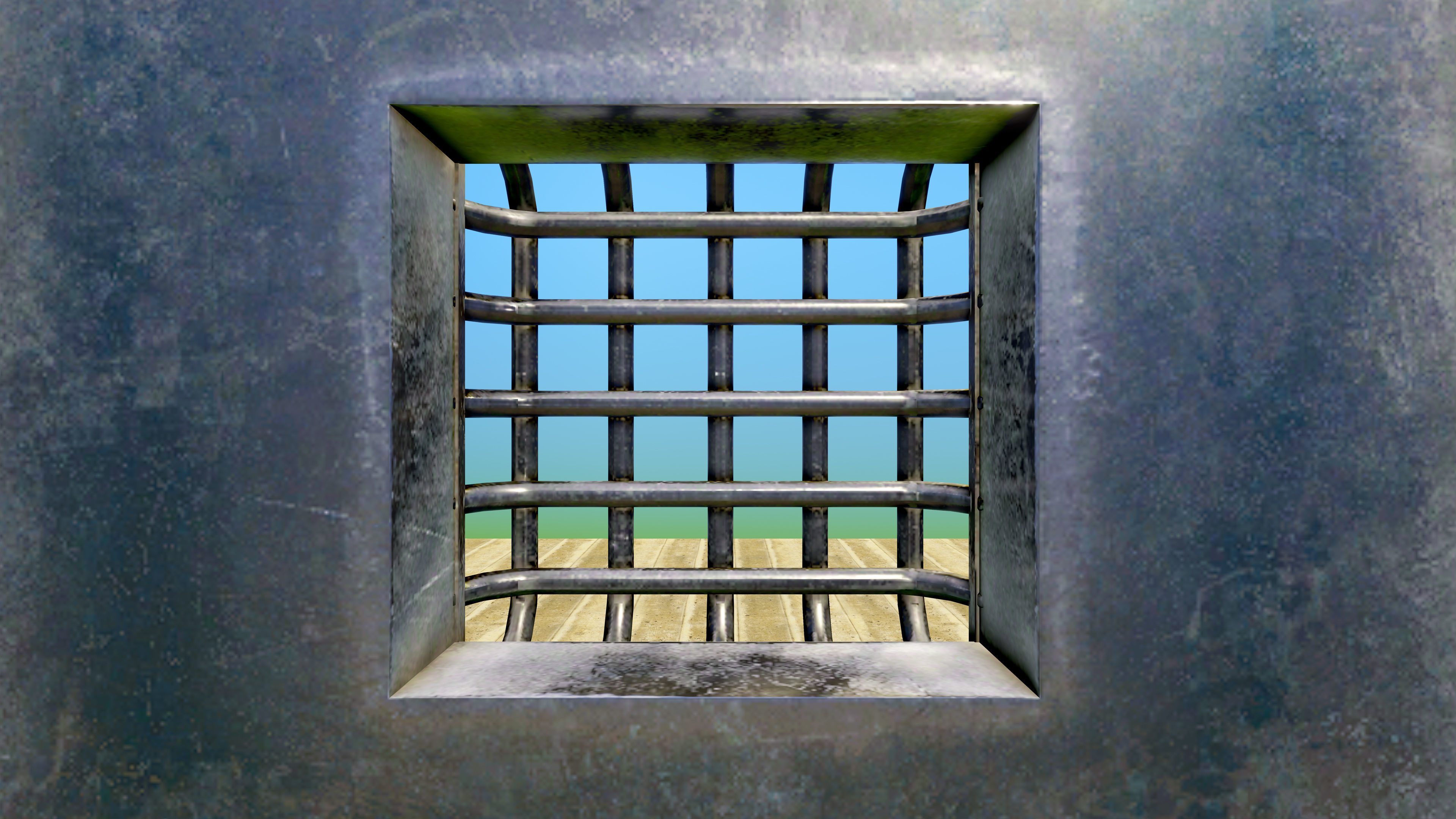 Prison Door Low-poly 3D model_4