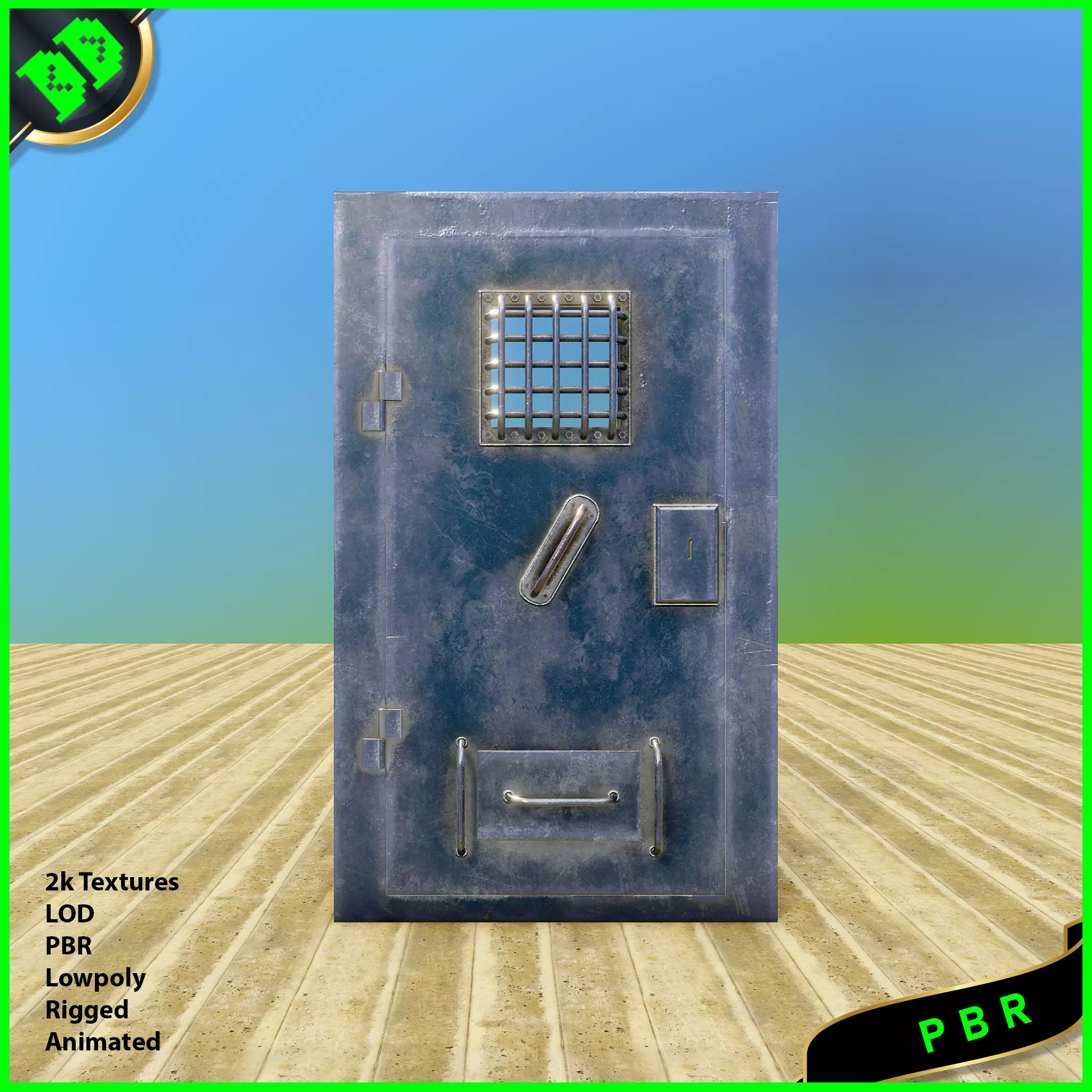 Prison Door Low-poly 3D model_0