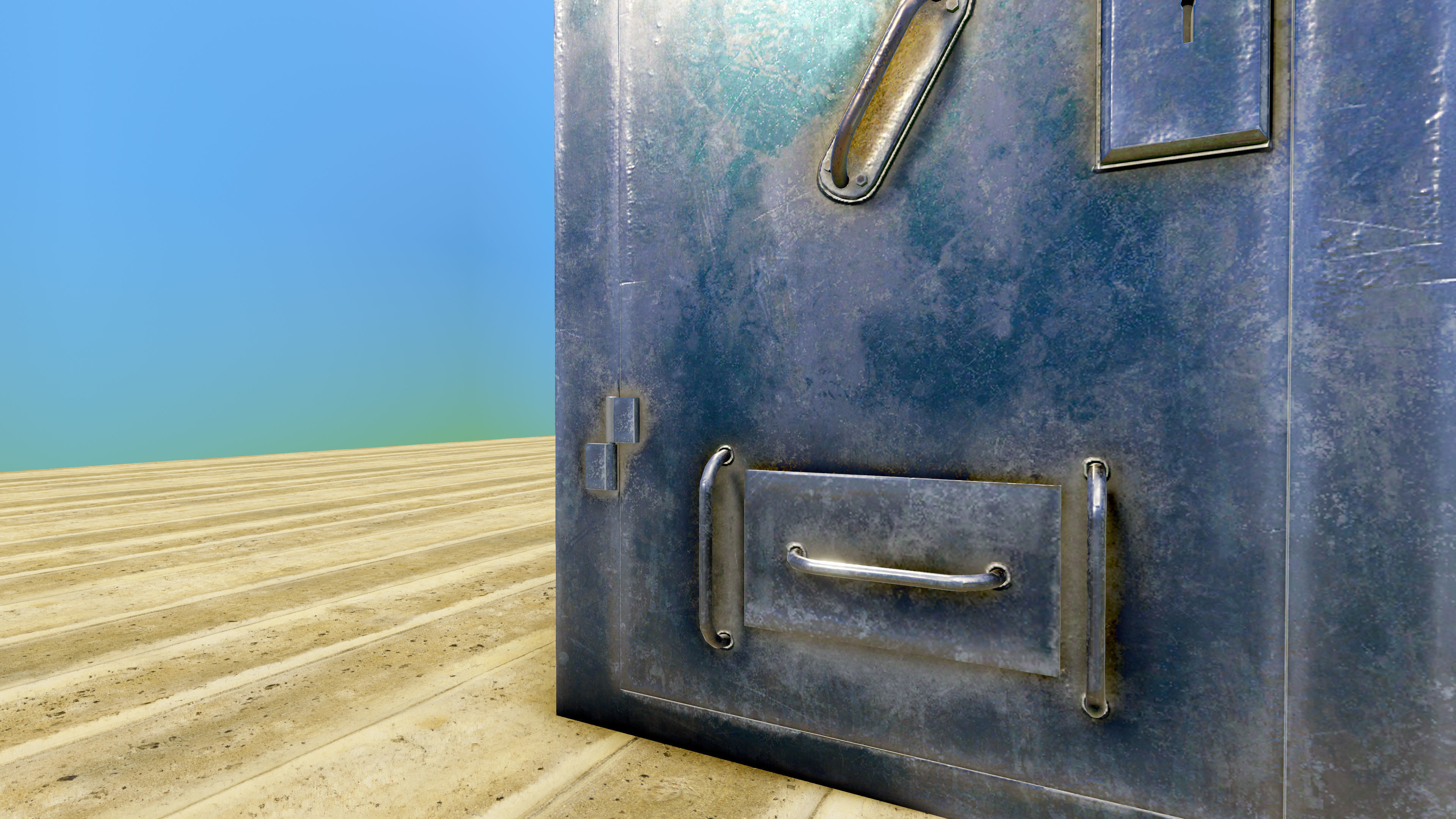 Prison Door Low-poly 3D model_8