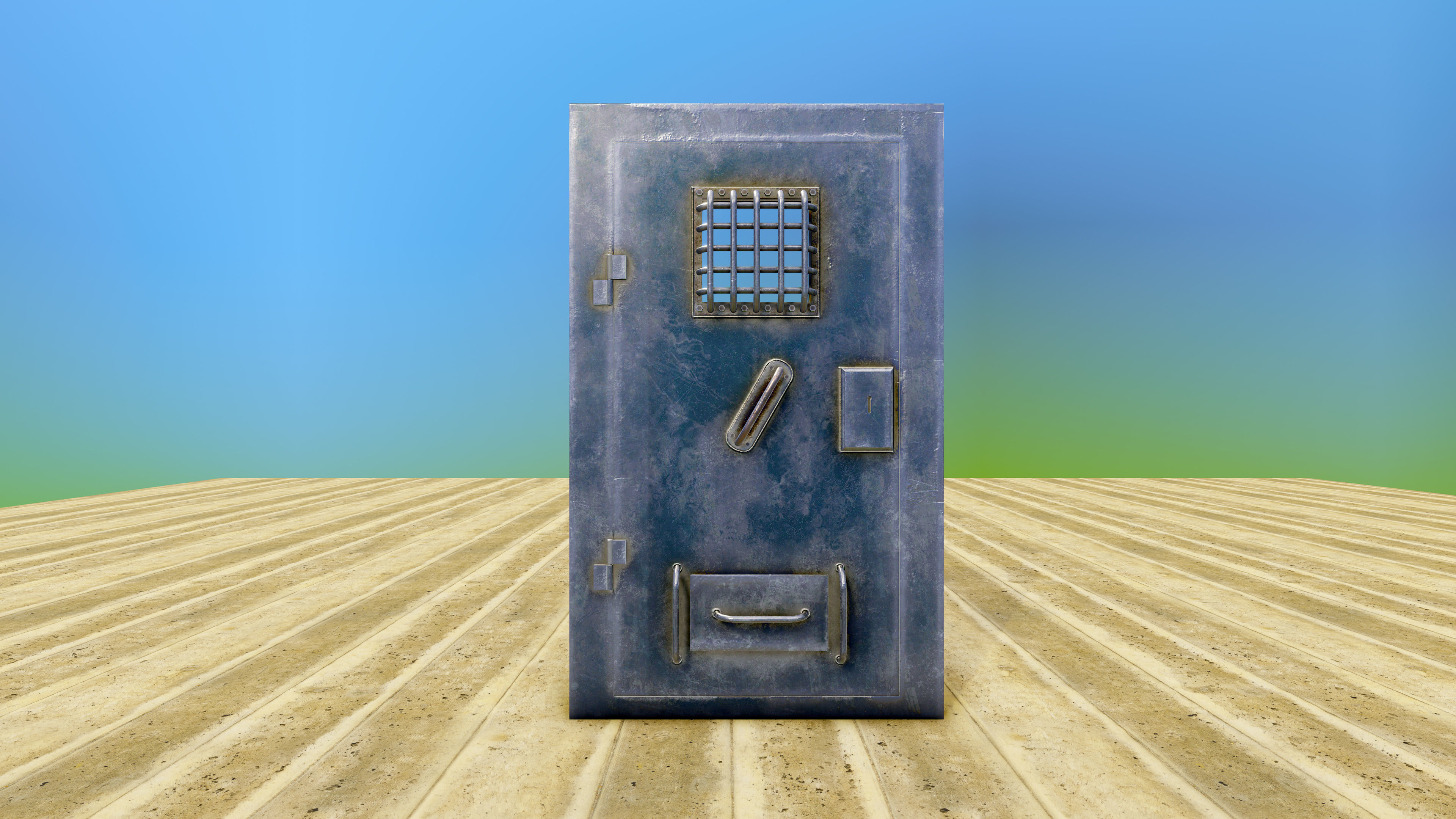 Prison Door Low-poly 3D model_9