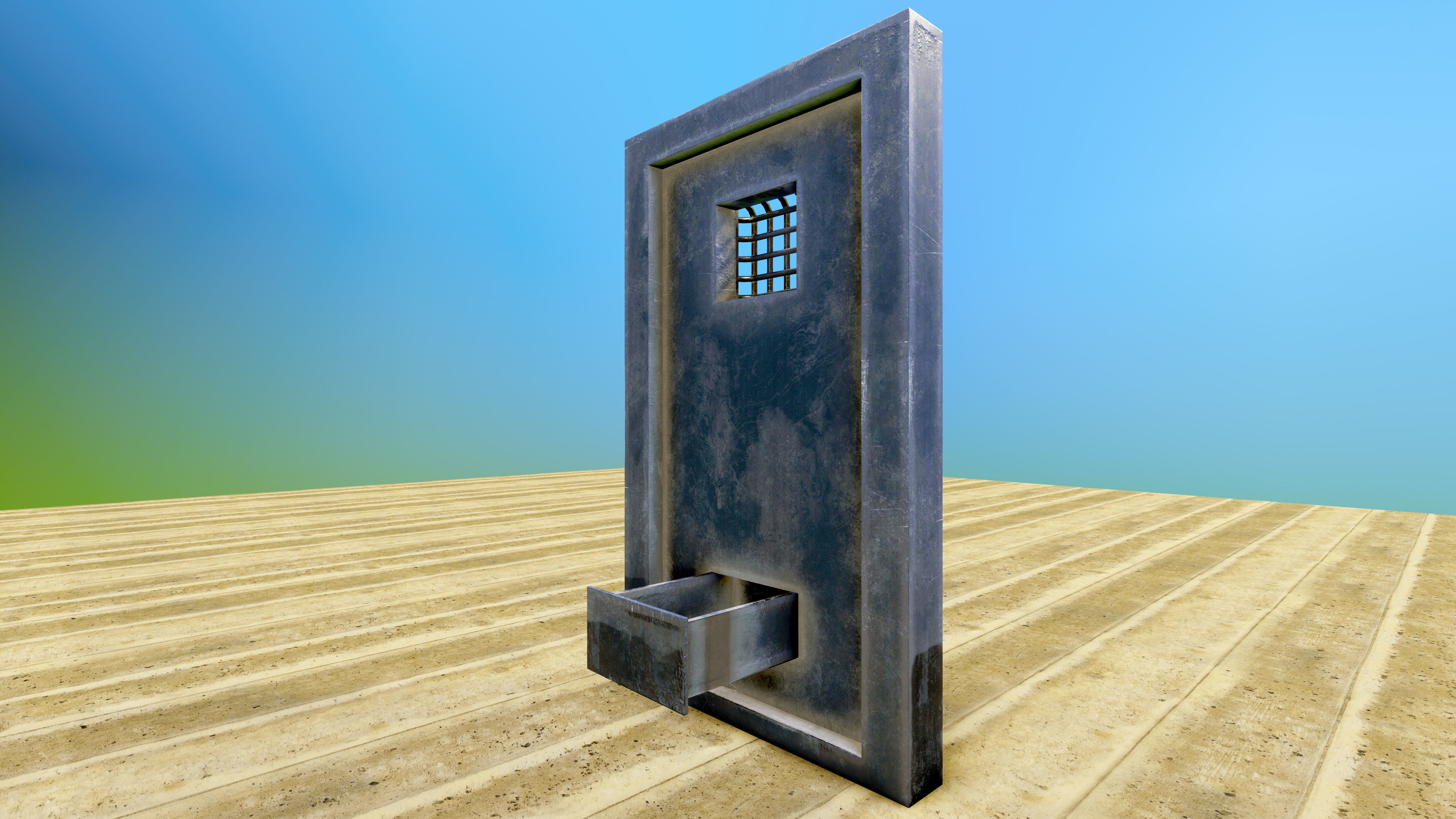 Prison Door Low-poly 3D model_6