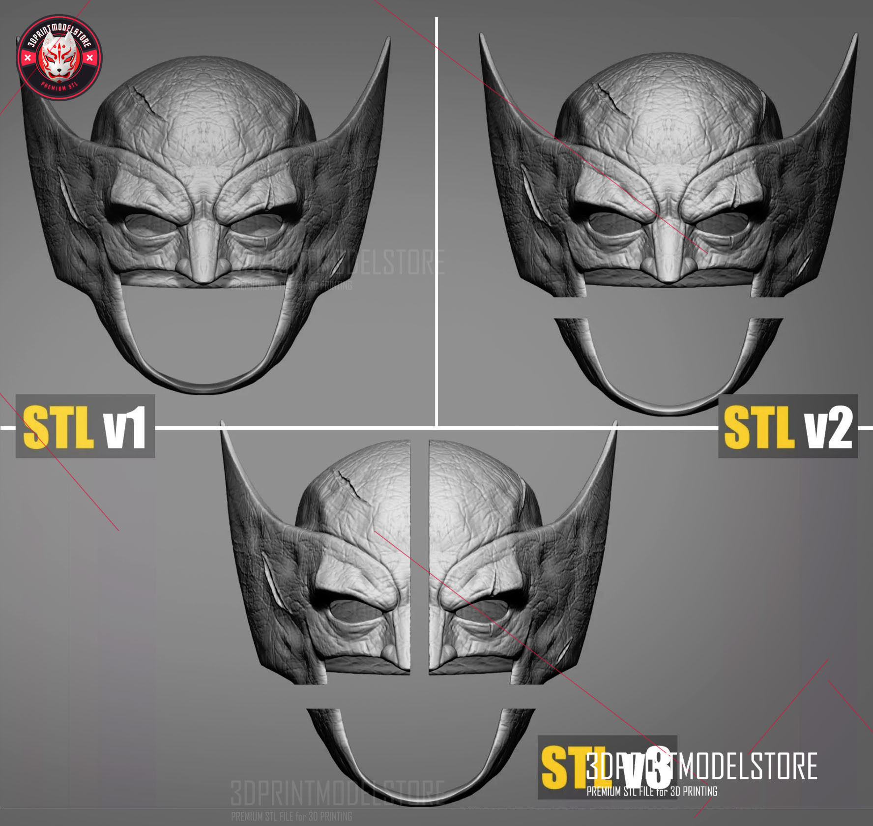 Marvel X-Men Wolverine Cosplay Helmet - Halloween Costume Mask 3D print model_7