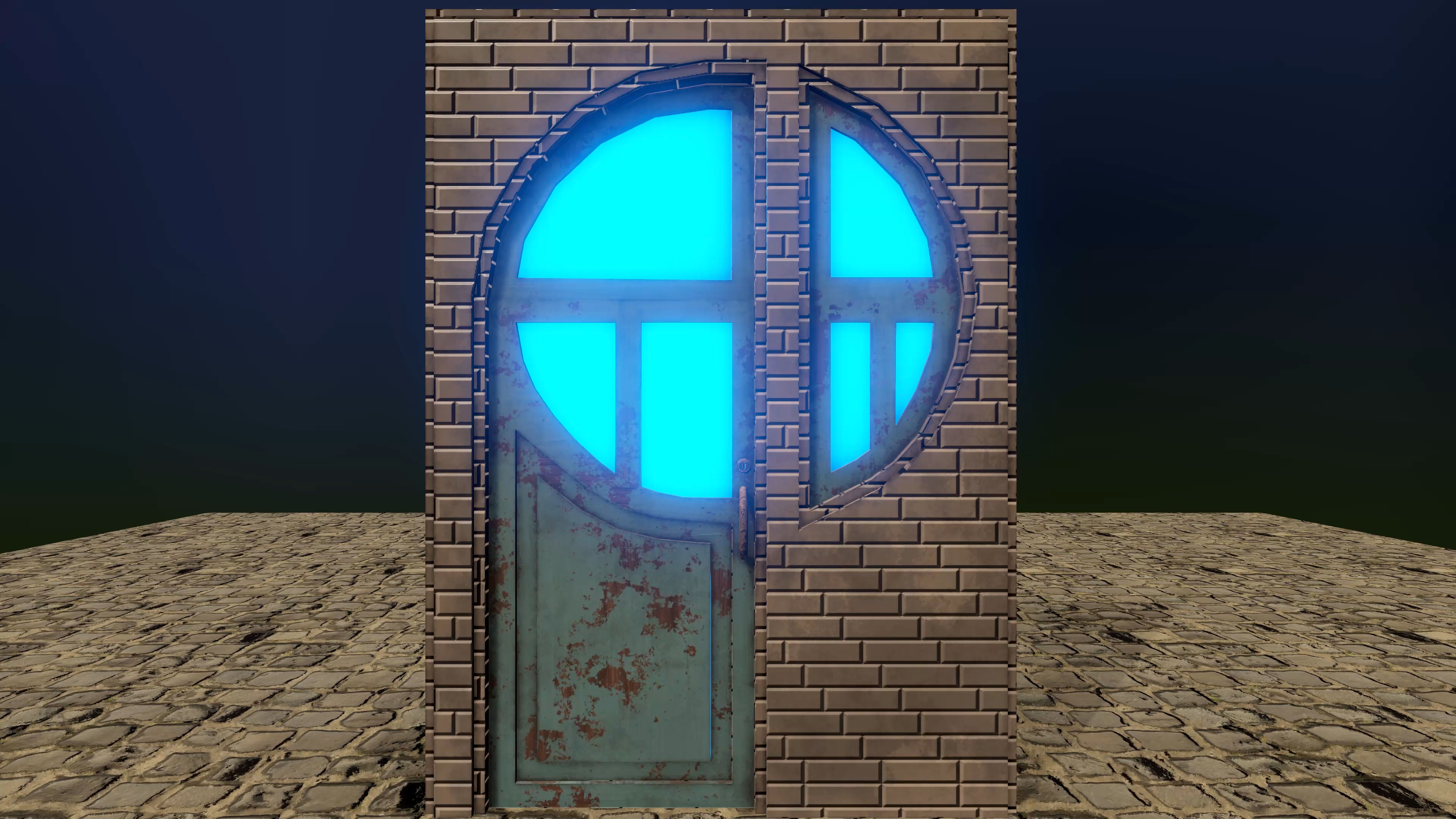 Unique Door Low-poly 3D model_7