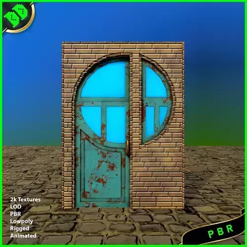 Unique Door Low-poly 3D model