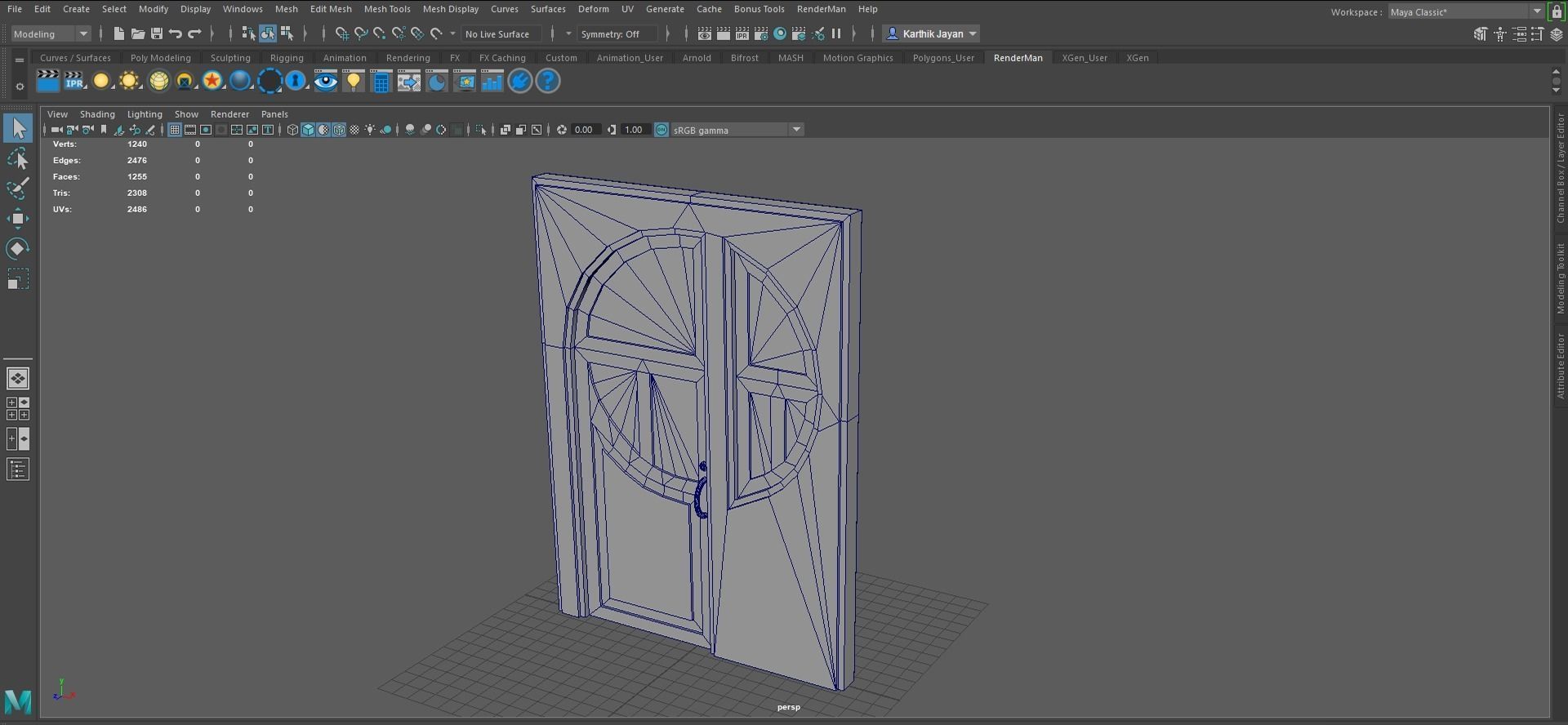 Unique Door Low-poly 3D model_8