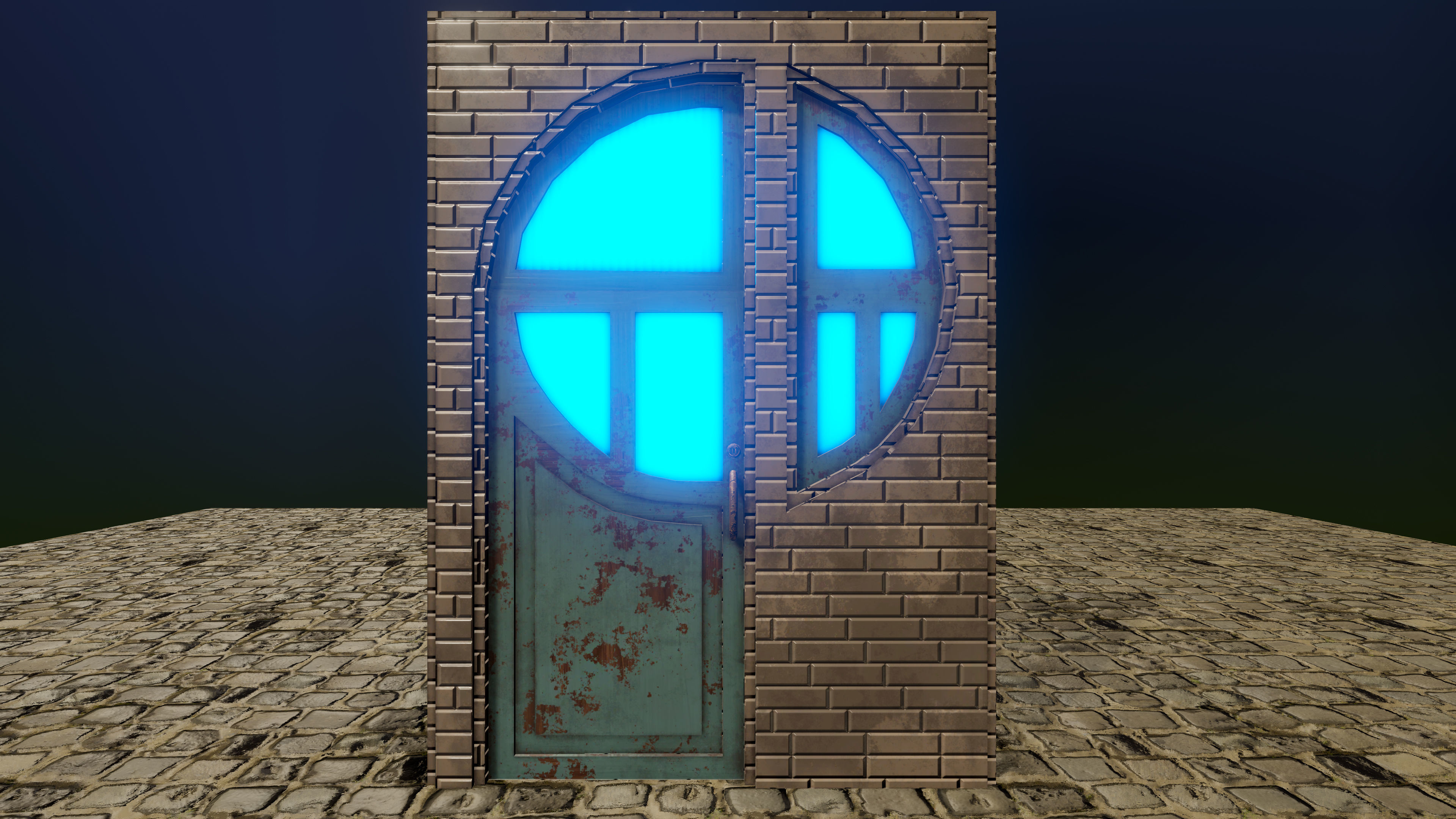 Unique Door Low-poly 3D model_4