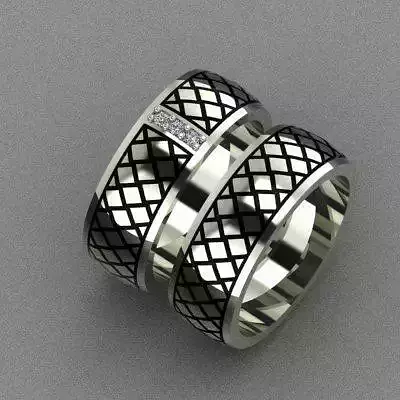 Enamel and Diamonds Ring