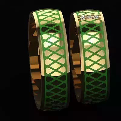 Enamel and Diamonds Ring