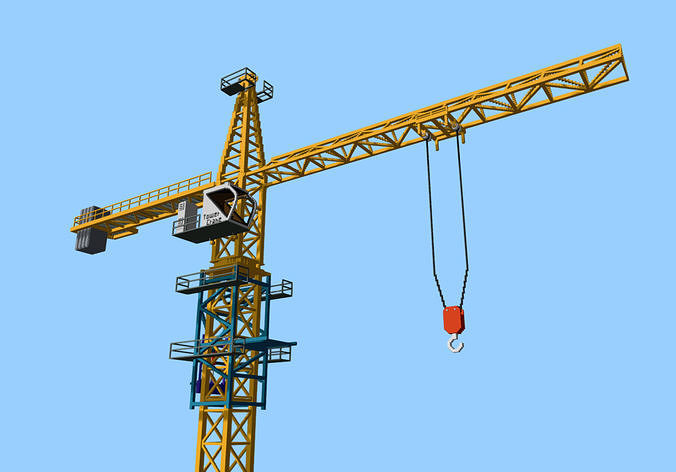 Voxel Tower Crane Low-poly 3D model
