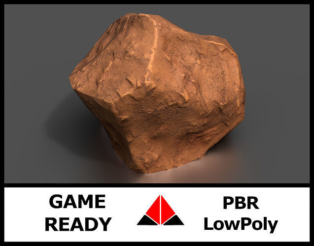 Stylised rock Low-poly 3D model