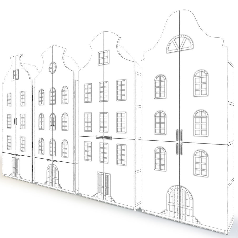 House chest of drawers Low-poly 3D model_11