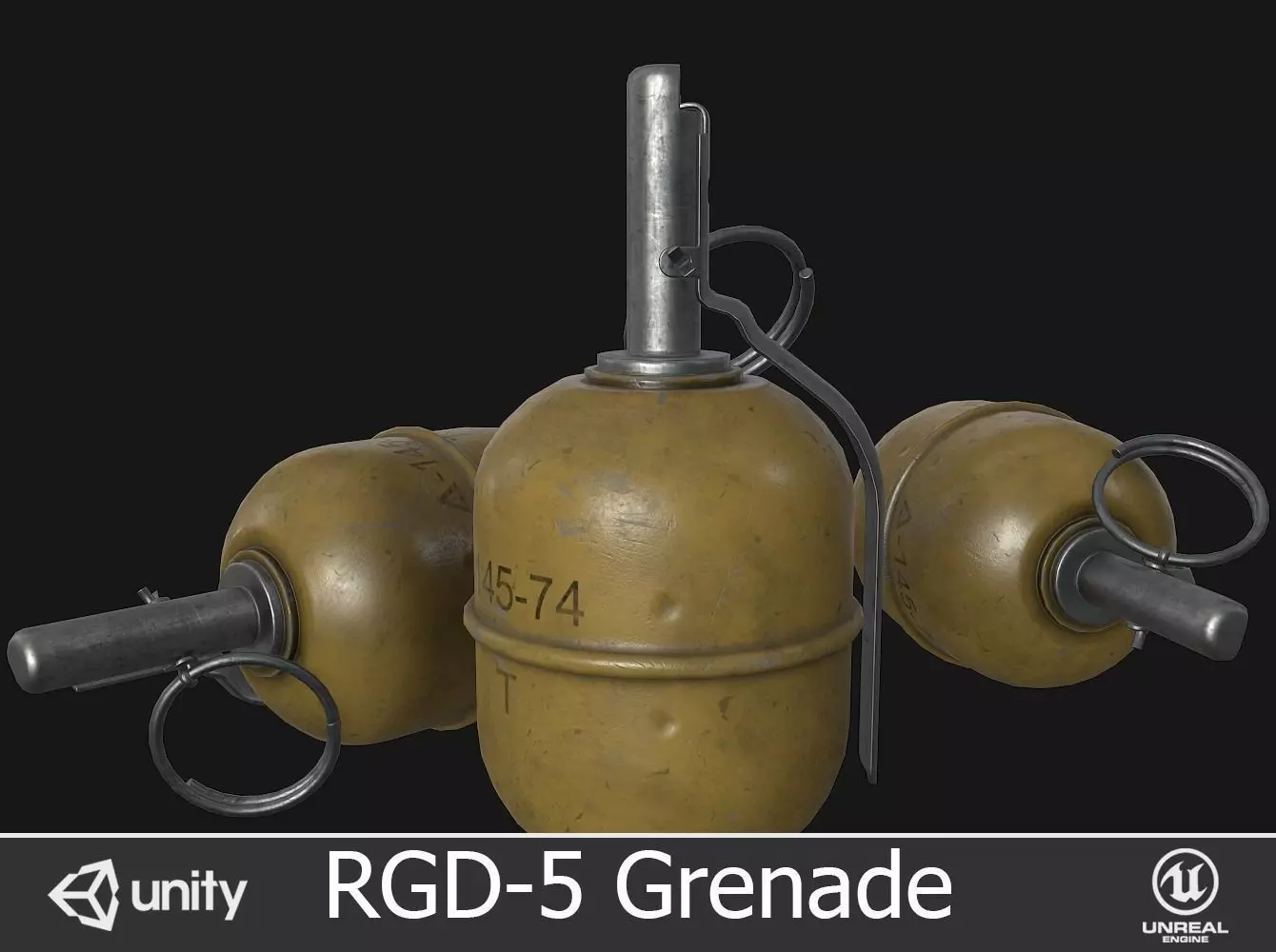 RGD-5 Grenade Low-poly 3D model_0