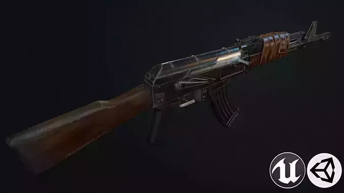AK-47 ak - rifle Low-poly 3D model