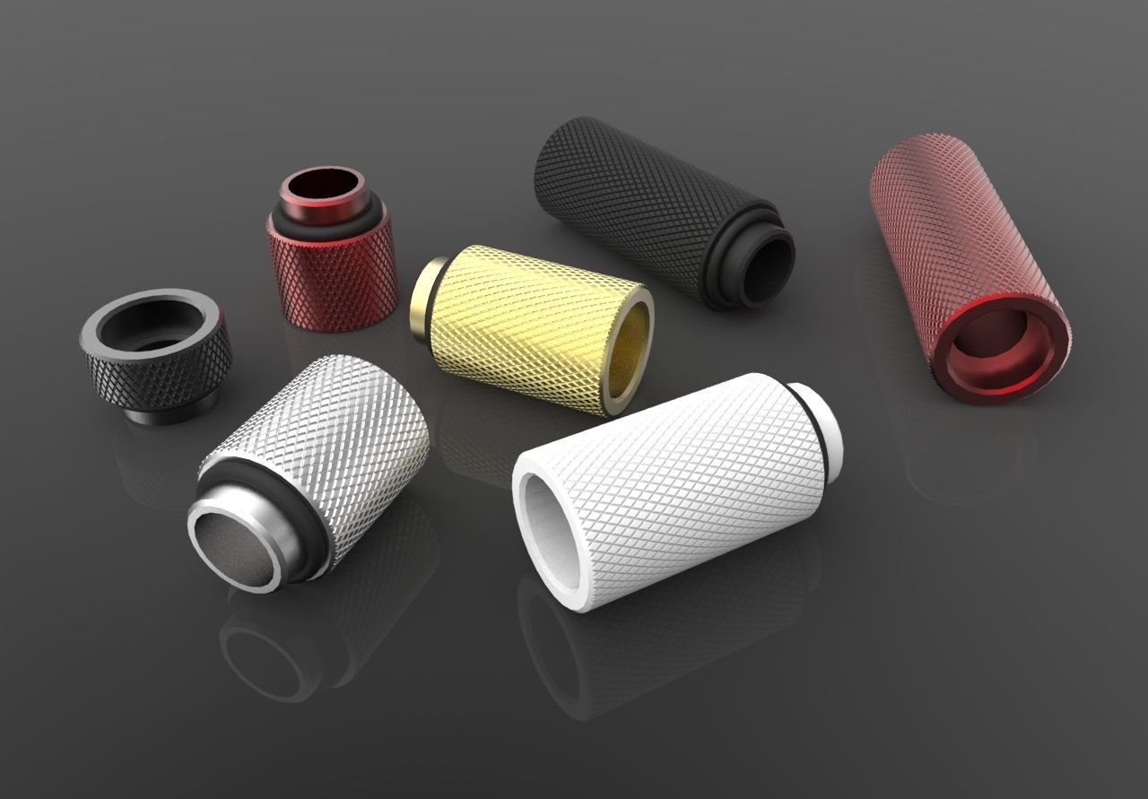 Kitbash Pack Water Cooling Pipe and Tubing Fittings 3D model_37