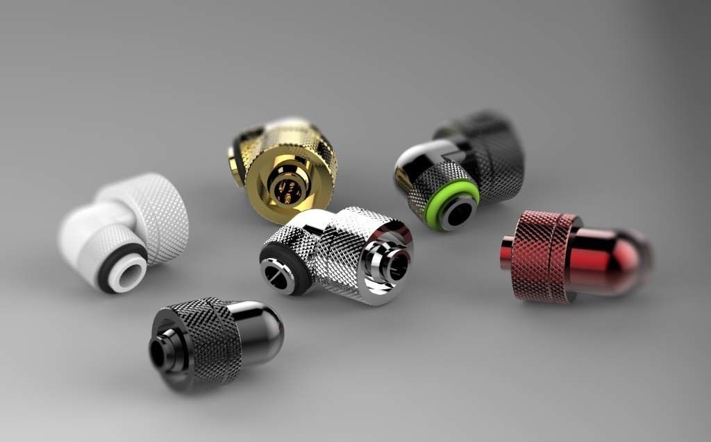 Kitbash Pack Water Cooling Pipe and Tubing Fittings 3D model_7