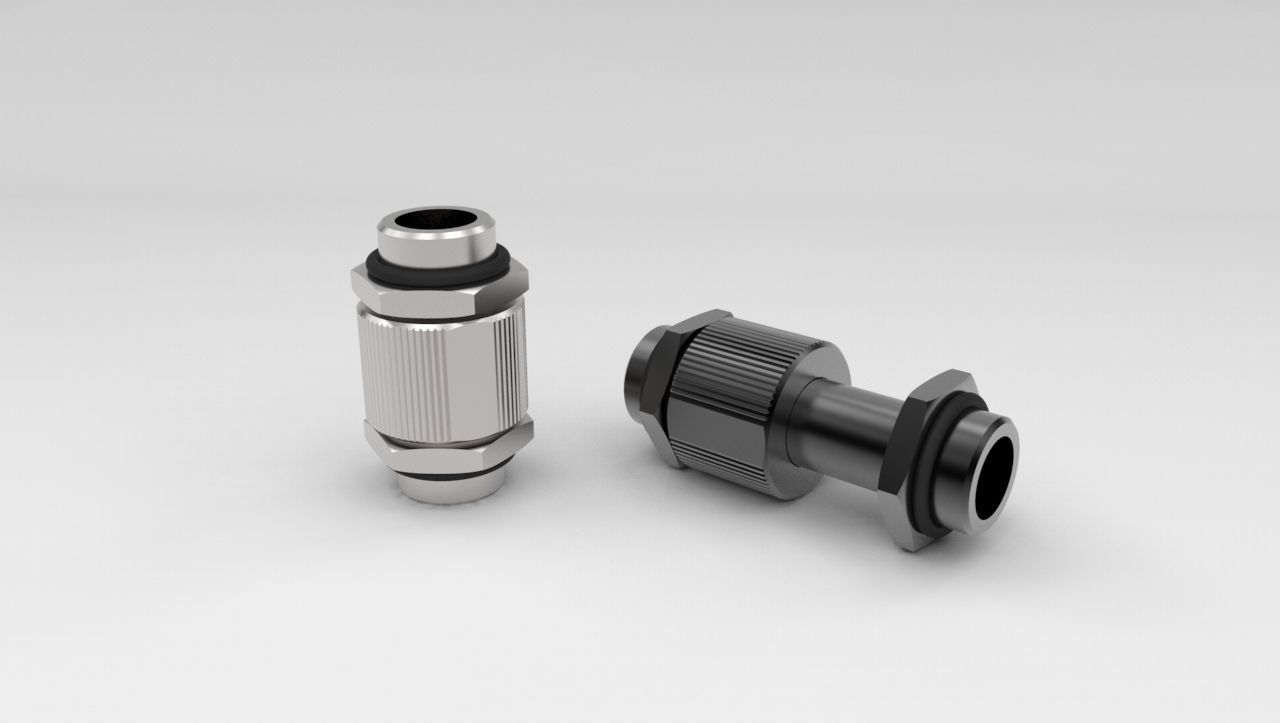 Kitbash Pack Water Cooling Pipe and Tubing Fittings 3D model_15