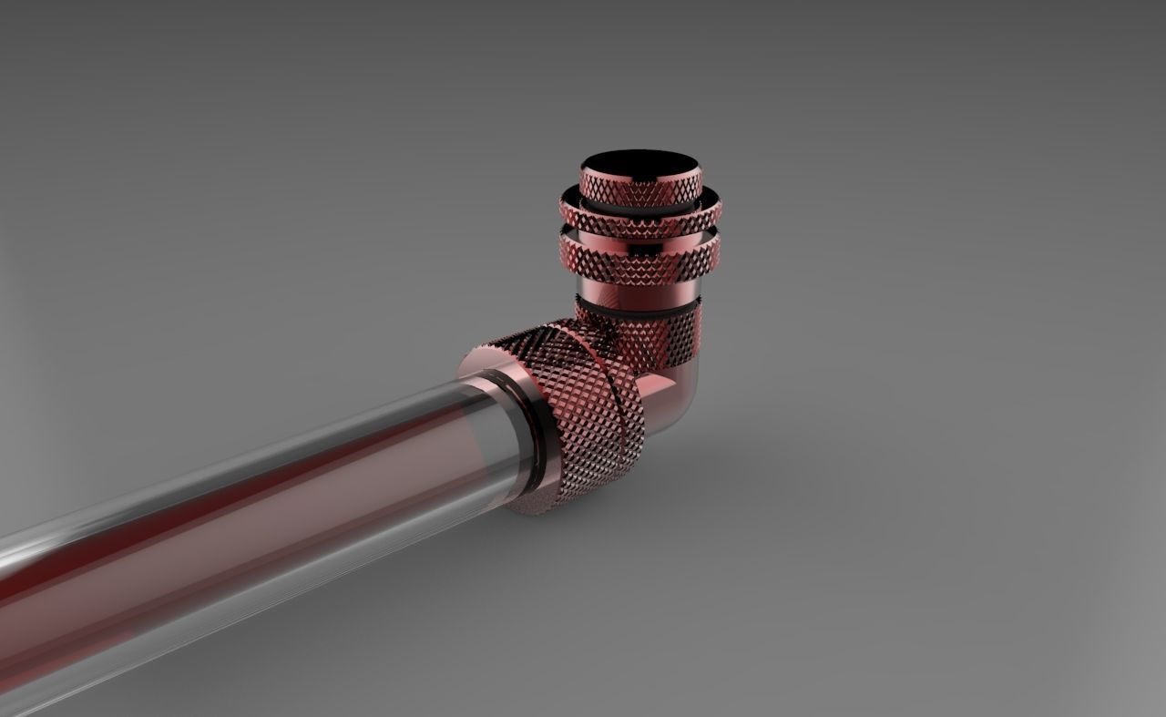 Kitbash Pack Water Cooling Pipe and Tubing Fittings 3D model_14