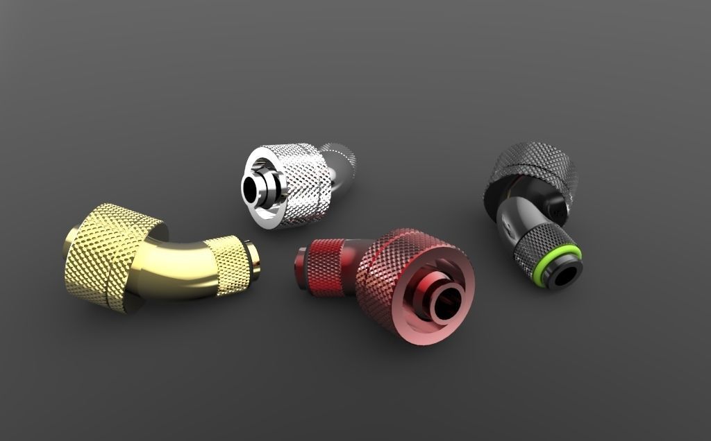 Kitbash Pack Water Cooling Pipe and Tubing Fittings 3D model_40