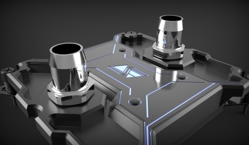 Kitbash Pack Water Cooling Pipe and Tubing Fittings 3D model_34