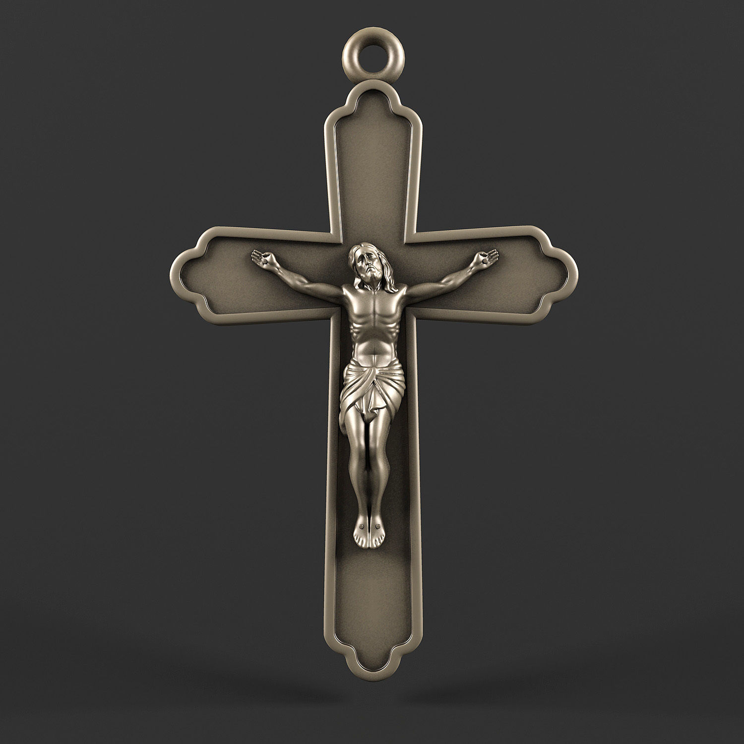 Jesus on the cross 3D model 3D print model_1