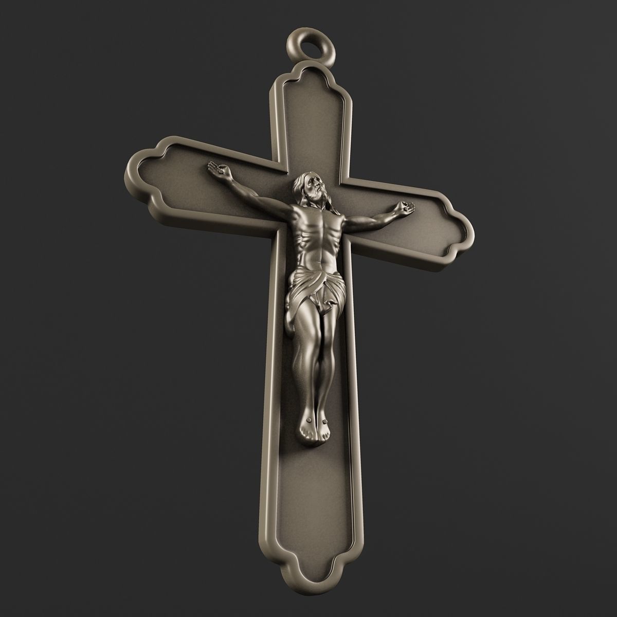 Jesus on the cross 3D model 3D print model_3