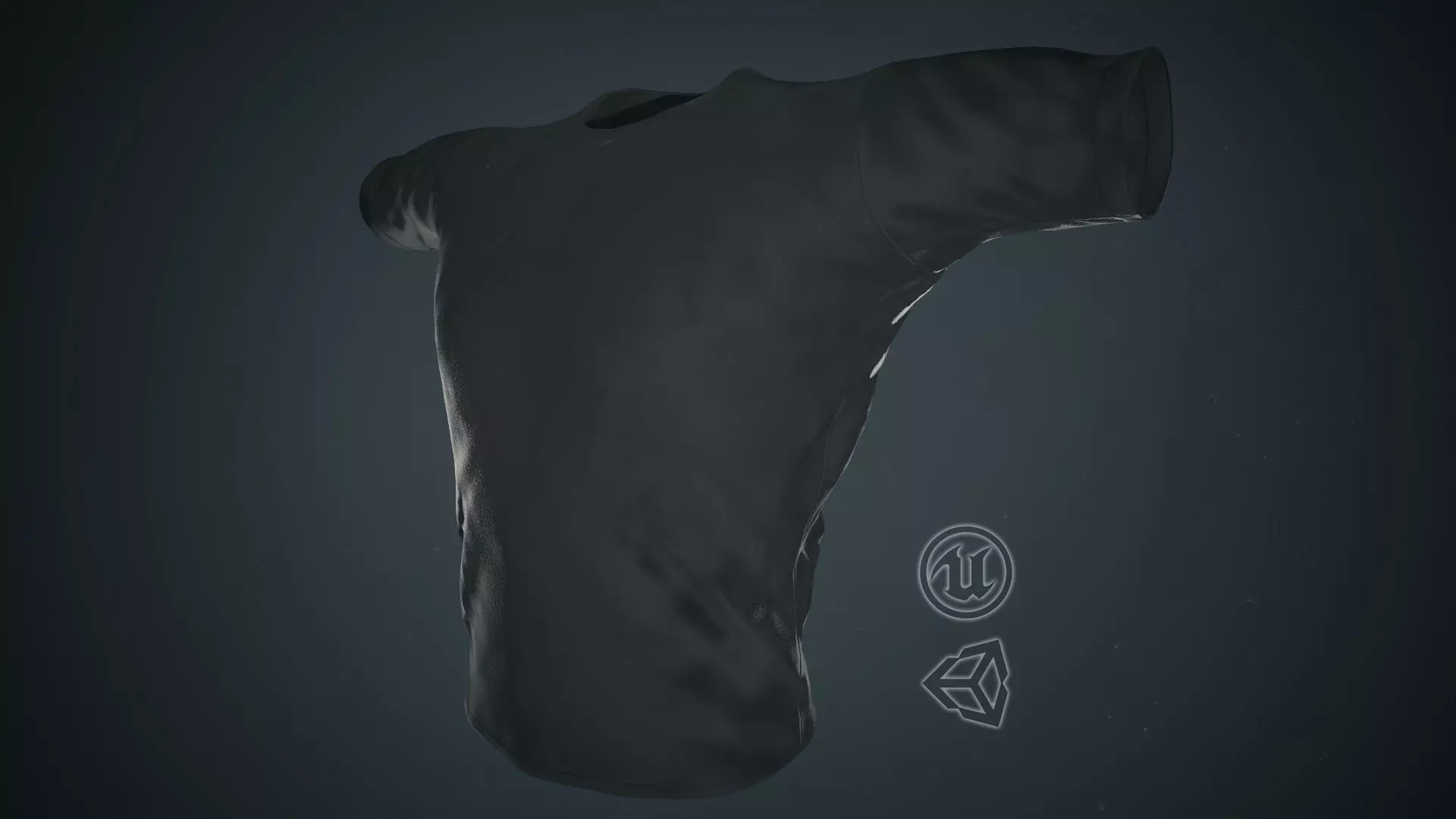 Black T-Shirt Low-poly 3D model