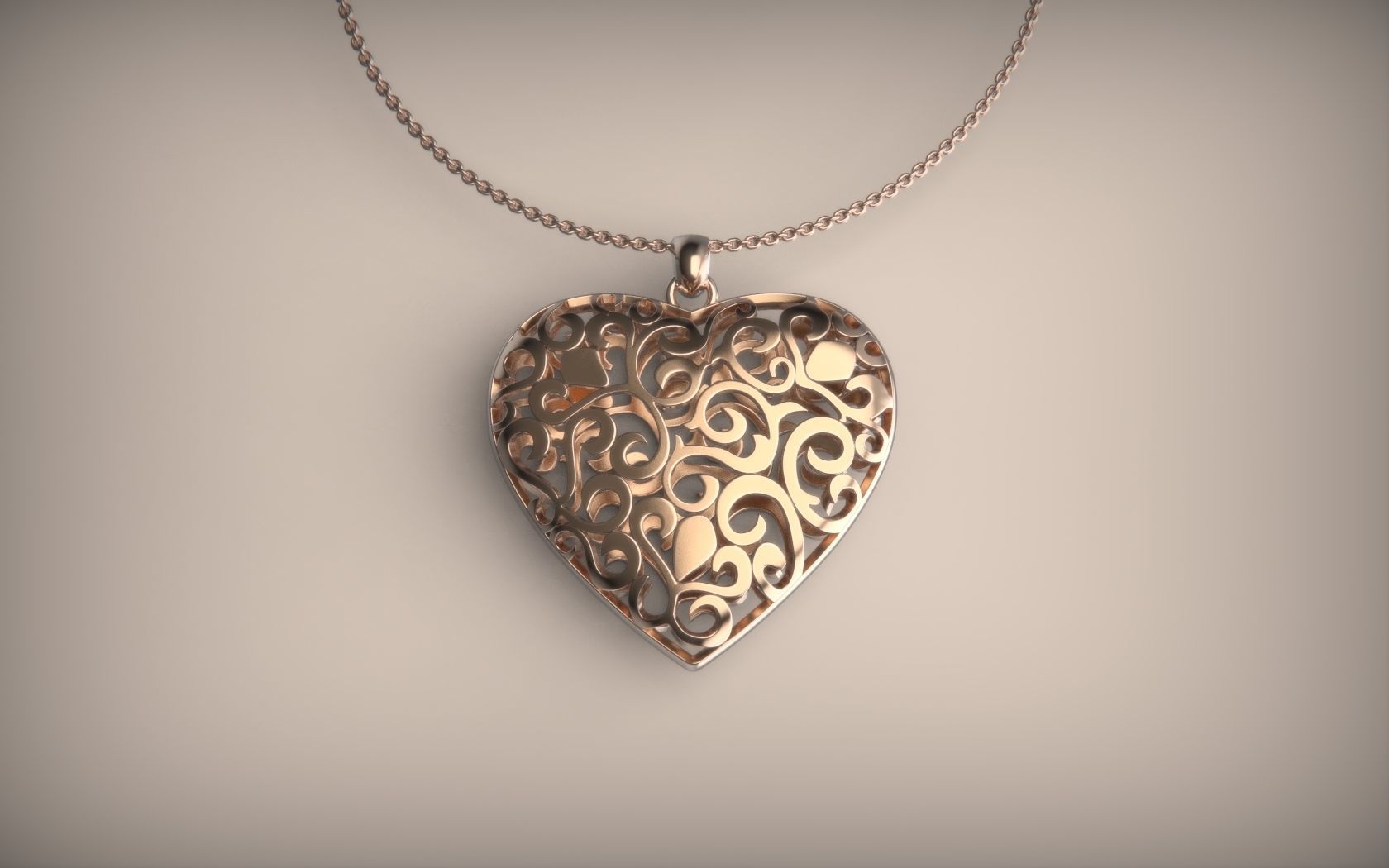 Heart 3D model locket 3D print model_1