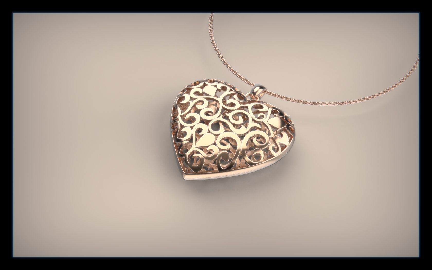 Heart 3D model locket 3D print model_3