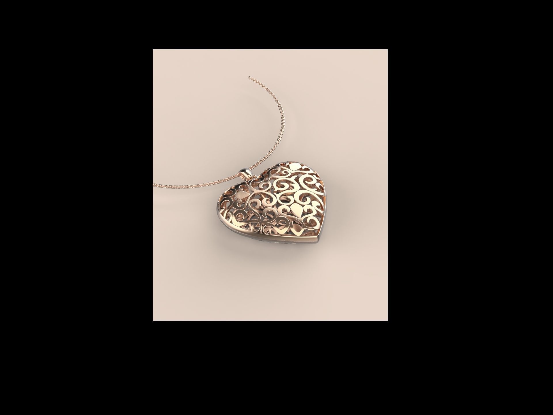 Heart 3D model locket 3D print model_6