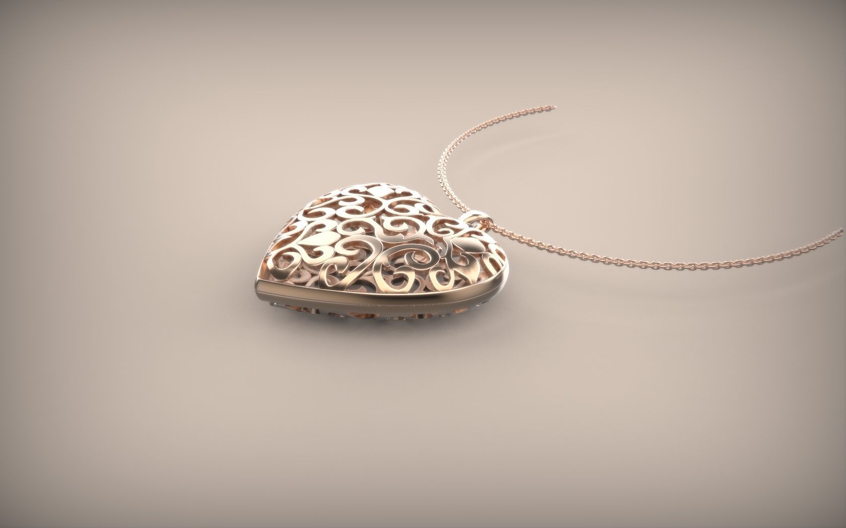 Heart 3D model locket 3D print model_7