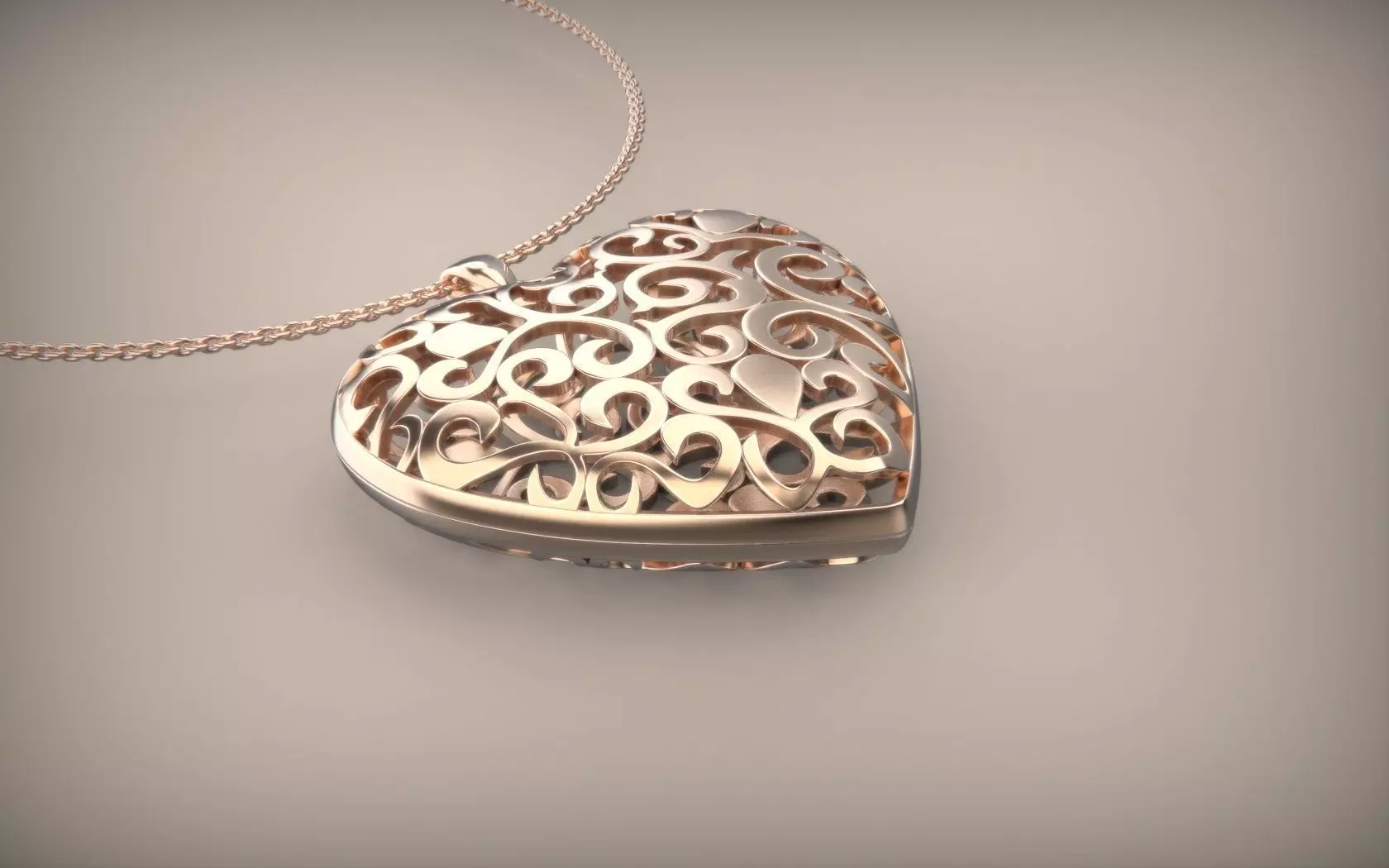 Heart 3D model locket 3D print model_0