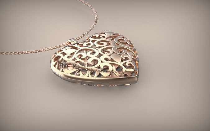 Heart 3D model locket 3D print model