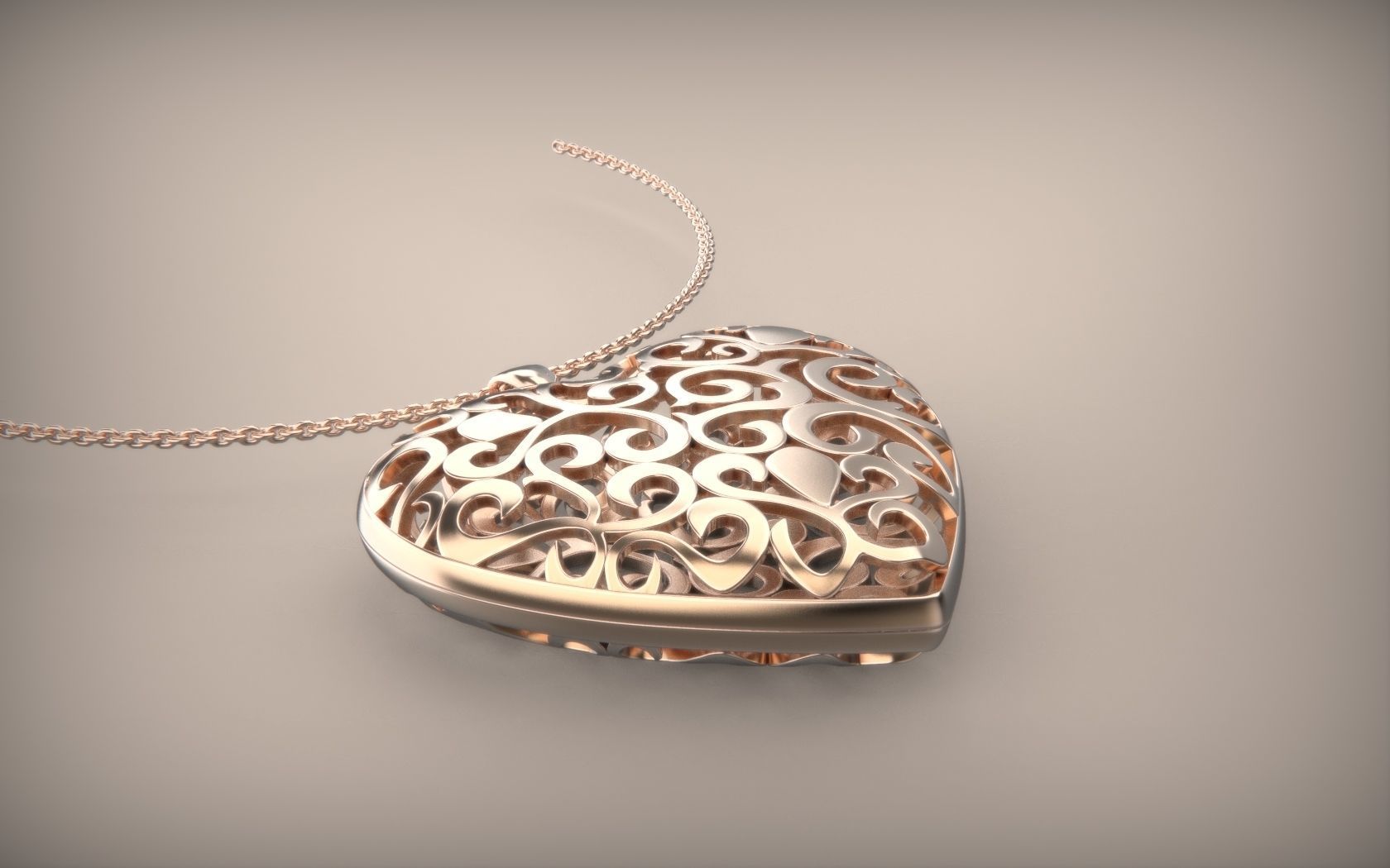 Heart 3D model locket 3D print model_8