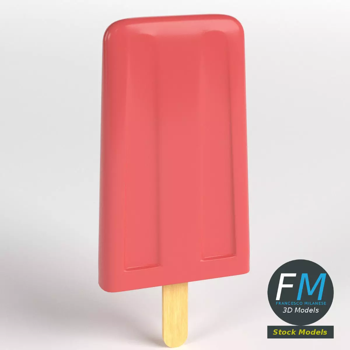 Stylized ice lolly 3D model_0