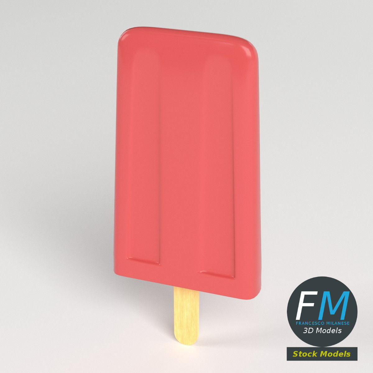 Stylized ice lolly 3D model_2