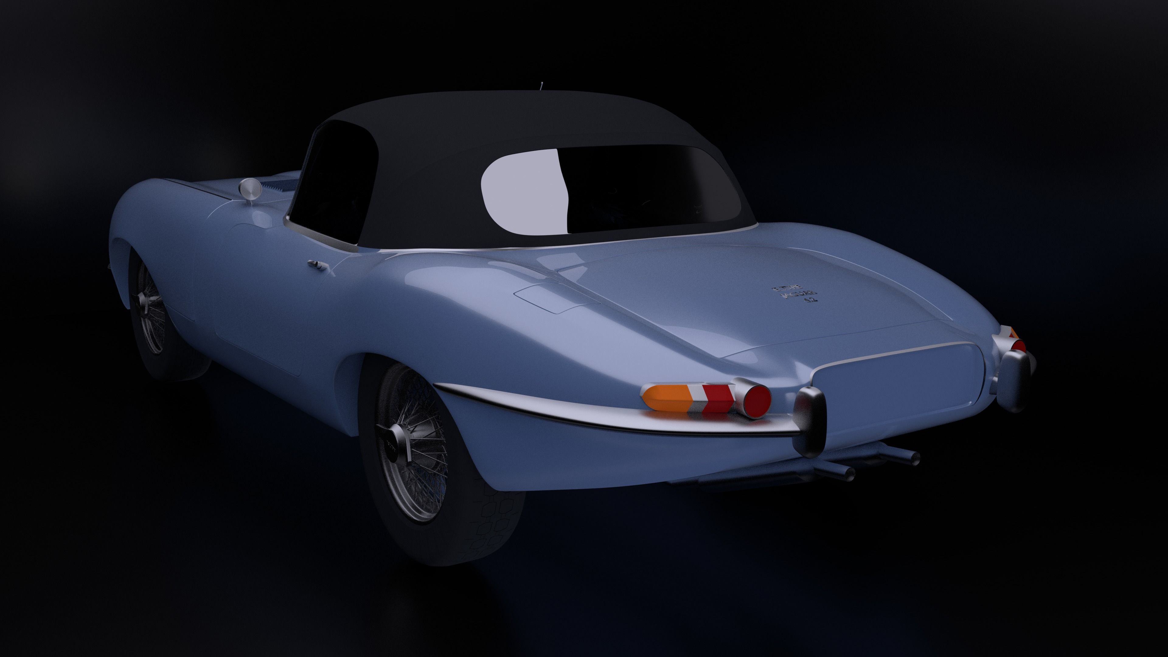 1966 Jaguar XKE Convertible Free 3D print model_1