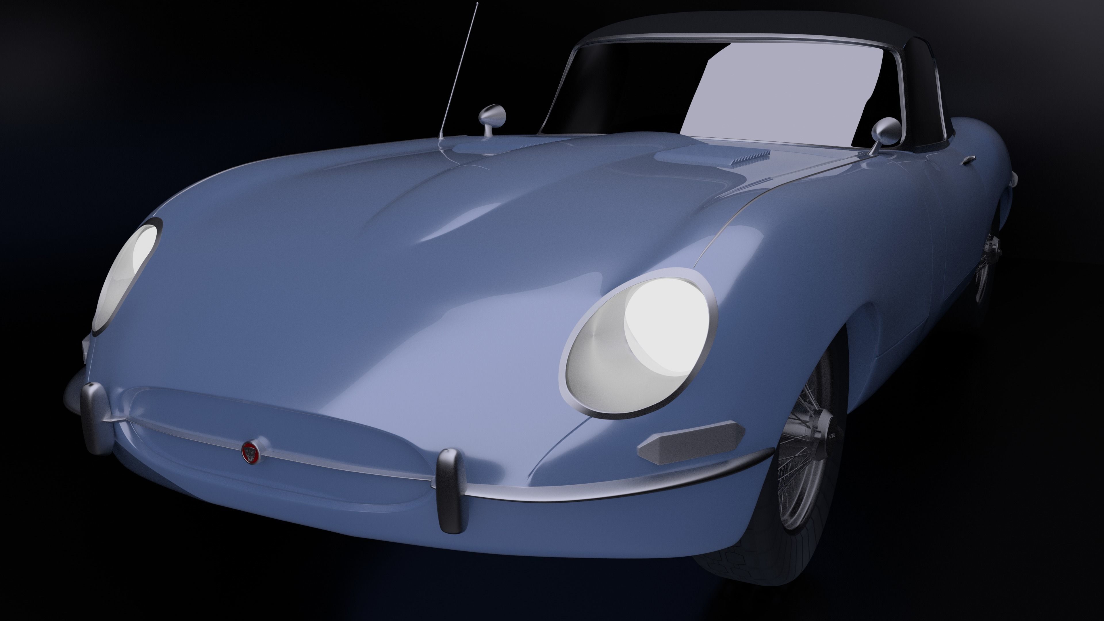1966 Jaguar XKE Convertible Free 3D print model_3