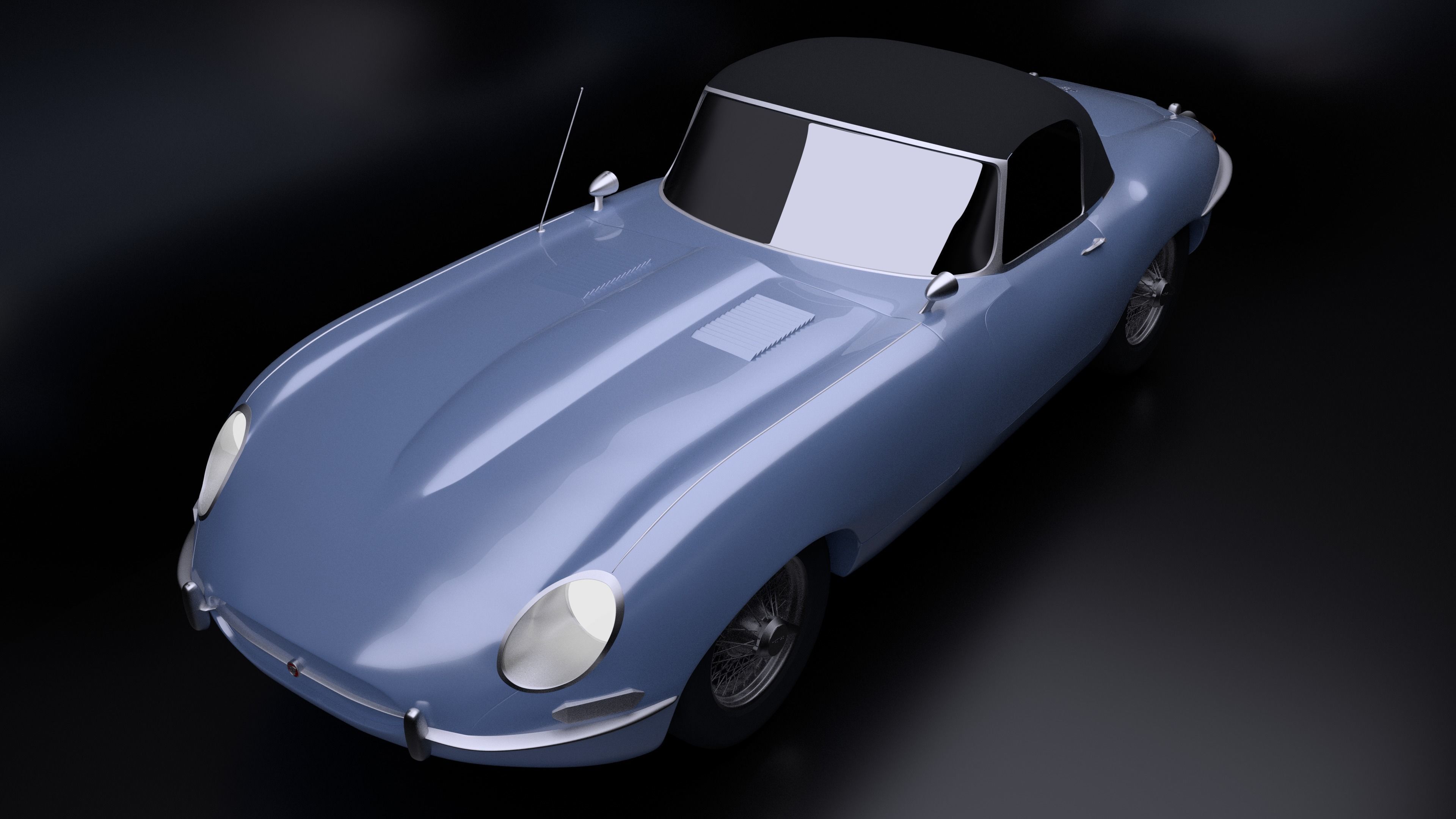 1966 Jaguar XKE Convertible Free 3D print model_4