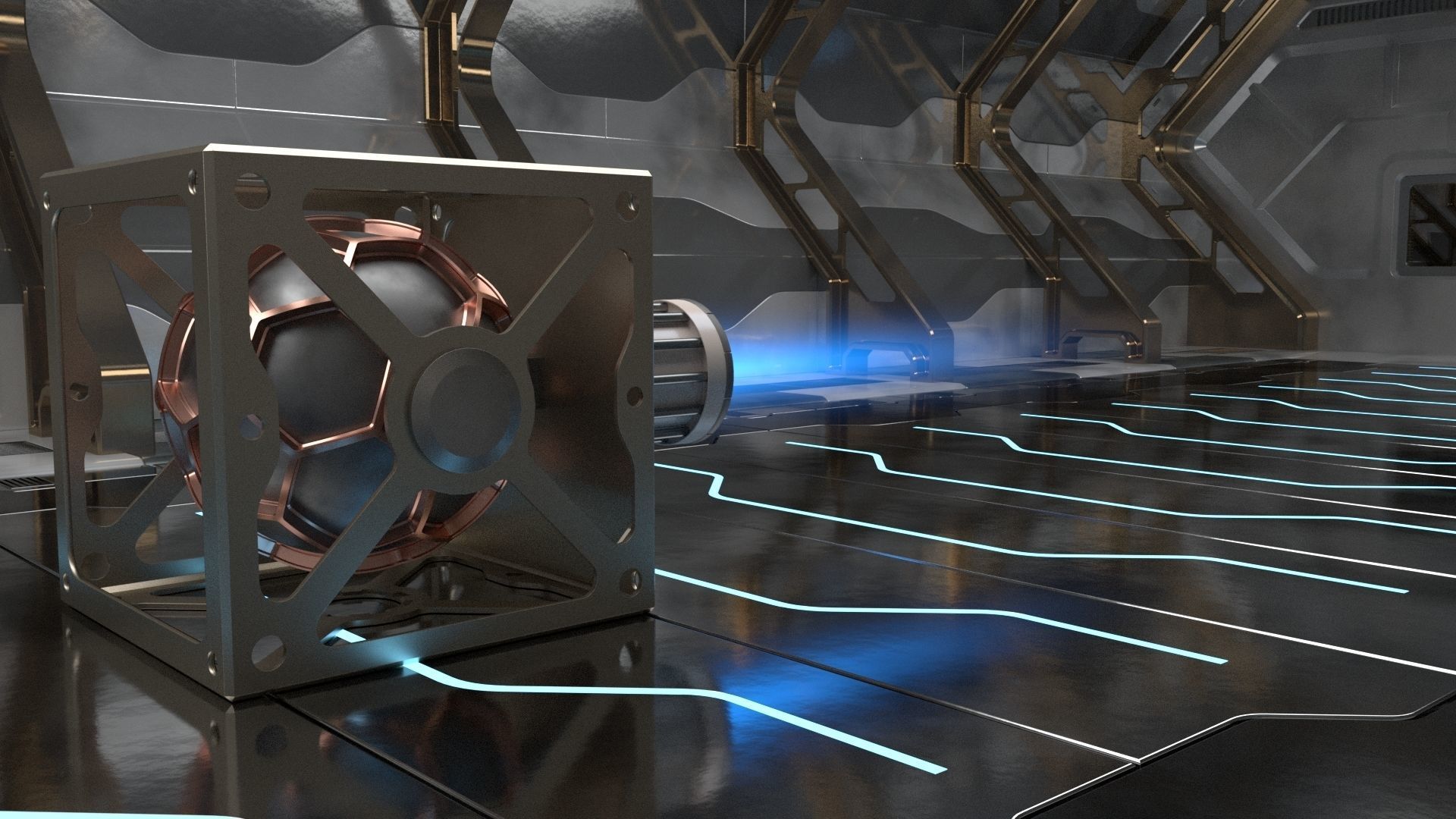 Sci Fi plasma engines and exhausts 3D model_9